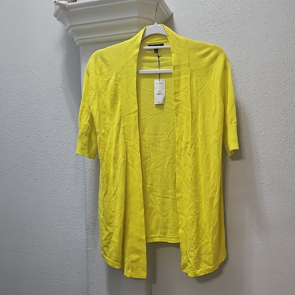 Express Yellow Women's Open Front Cardigan
